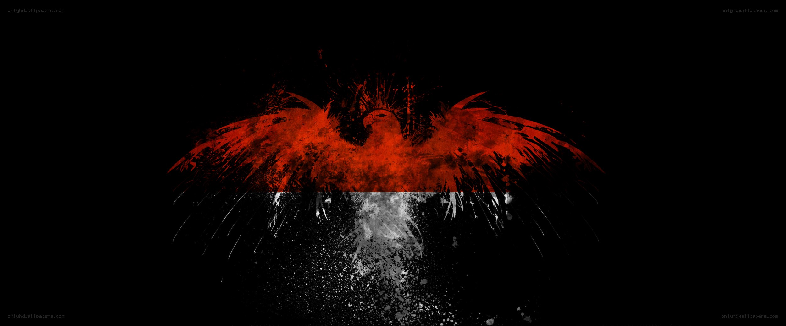 Red and white eagle emblem