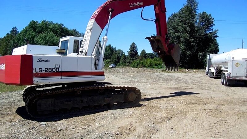 Red and White Excavator