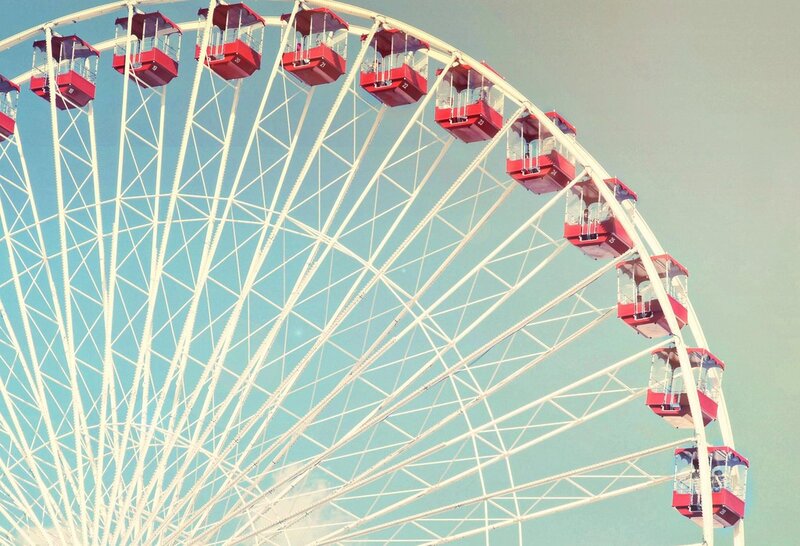 Red and White Ferris Wheel — Calm