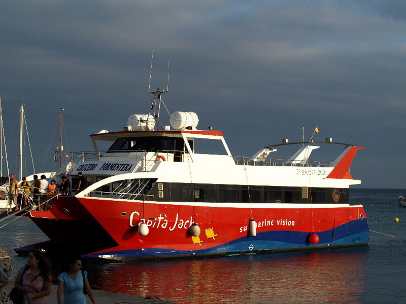 Red and White Ferry Boat — Dramatic
