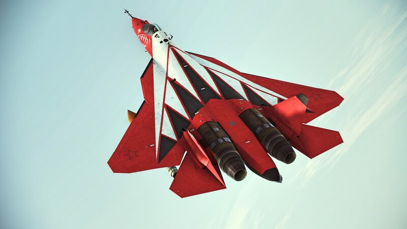 Red and White Fighter Jet — Dynamic