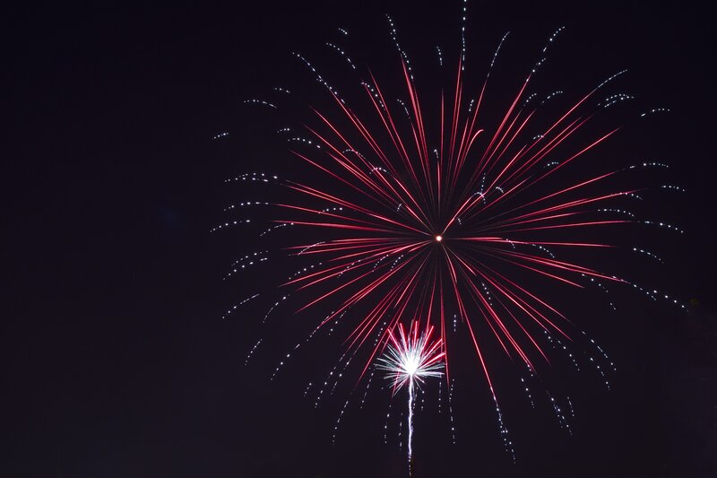 Red and White Fireworks