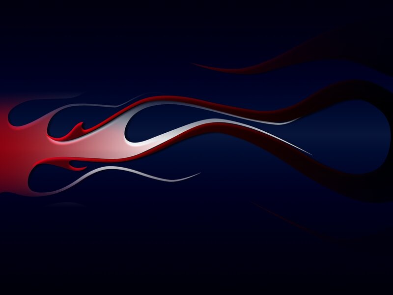 Red and white flame design