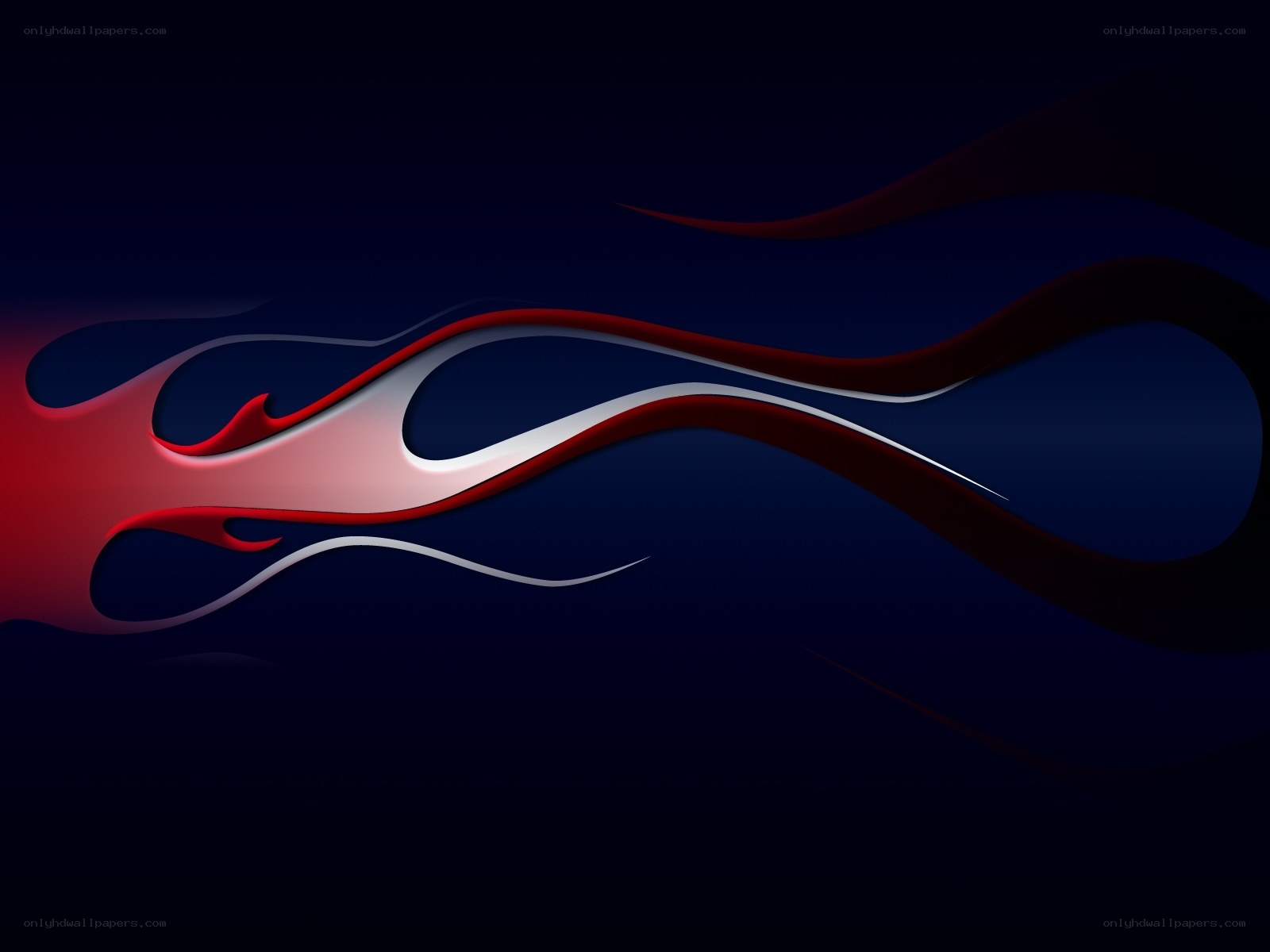 Red and white flame design