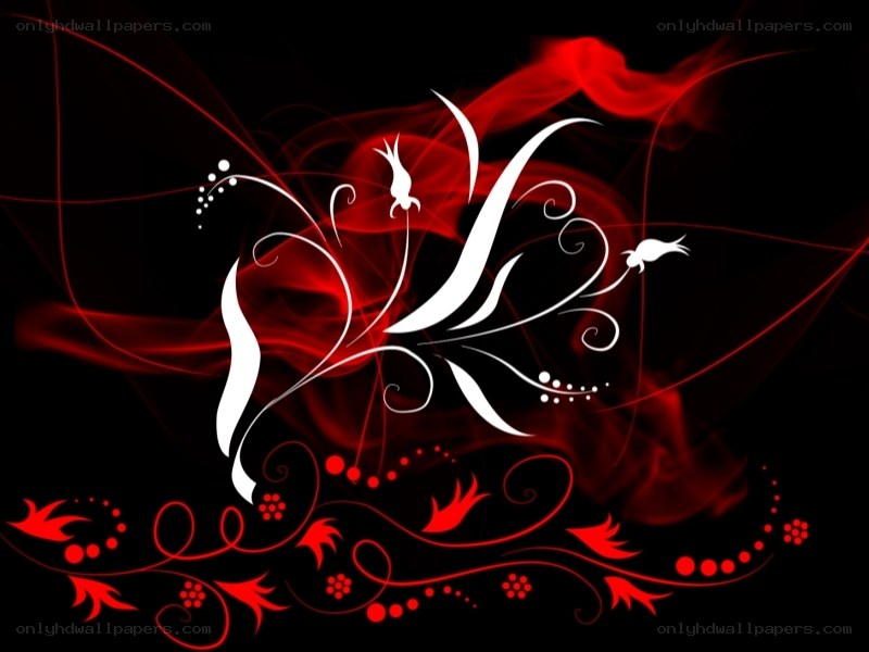 red and white floral swirls