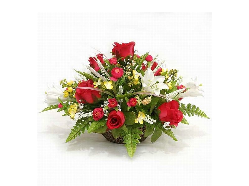 Red and White Flower Arrangement — Calm, Photograph