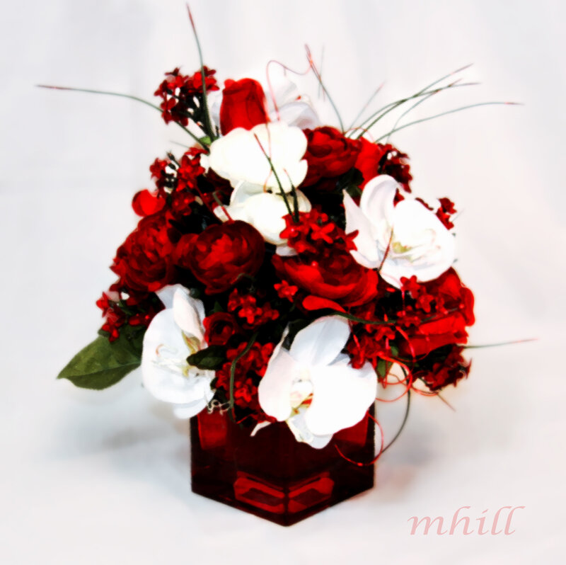 Red and White Flower Arrangement — Calm