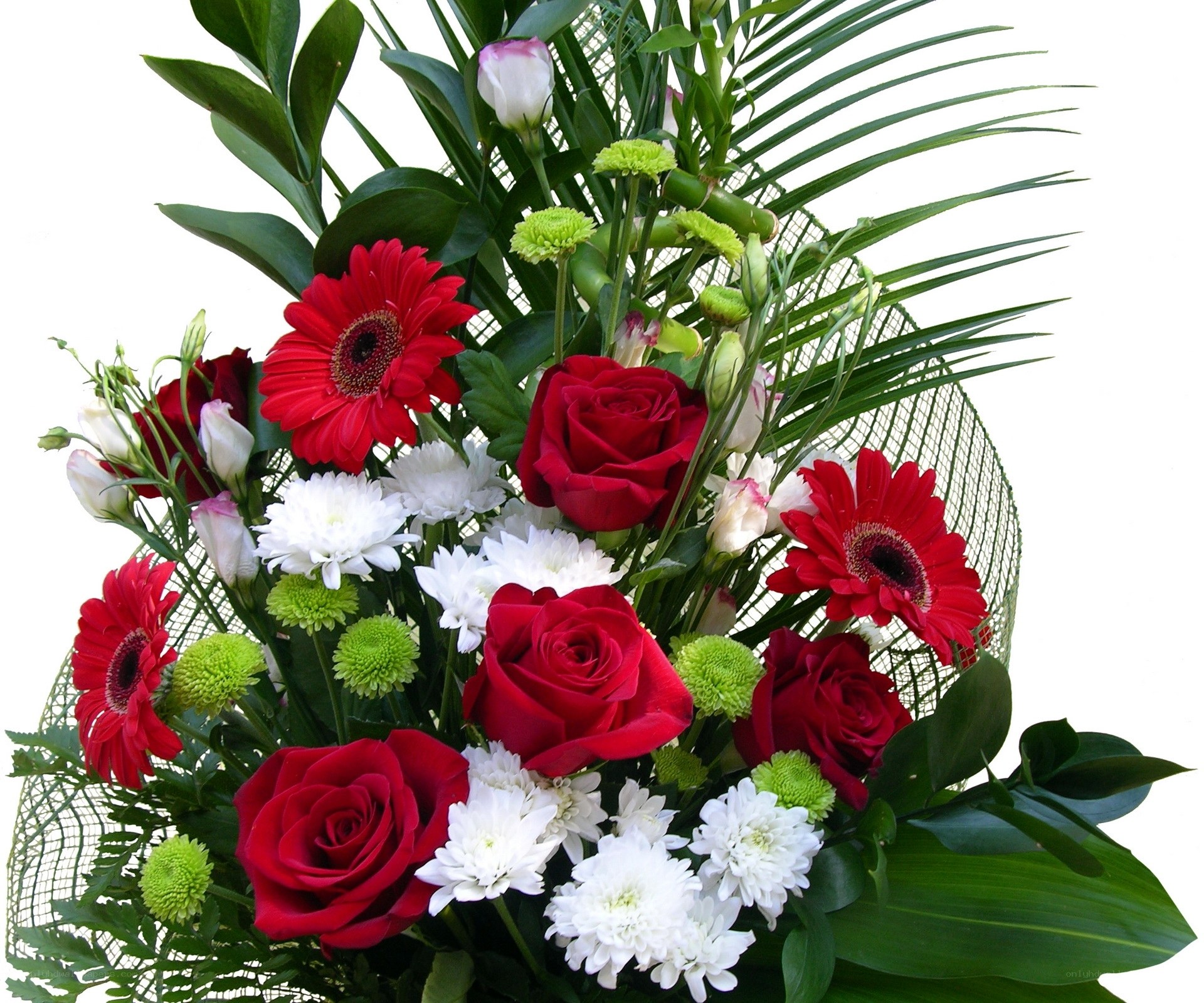 Red and white flower bouquet