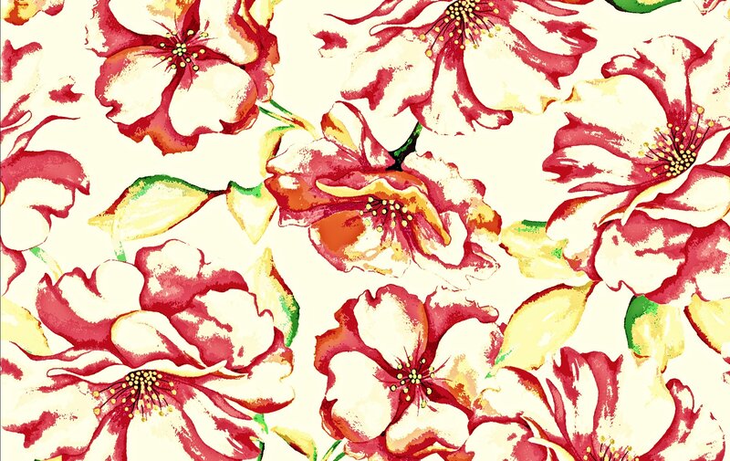 Red and White Flowers — Calm, Illustration