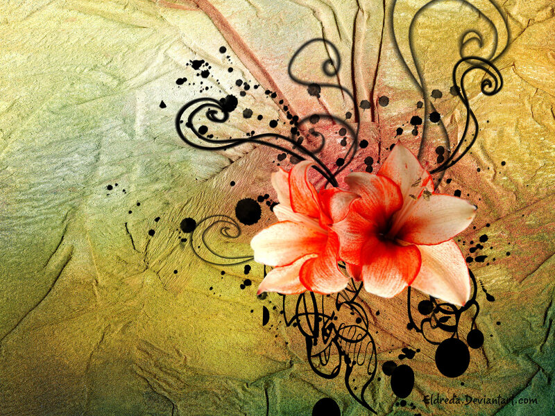 Red and White Flowers — Yellow, Artistic