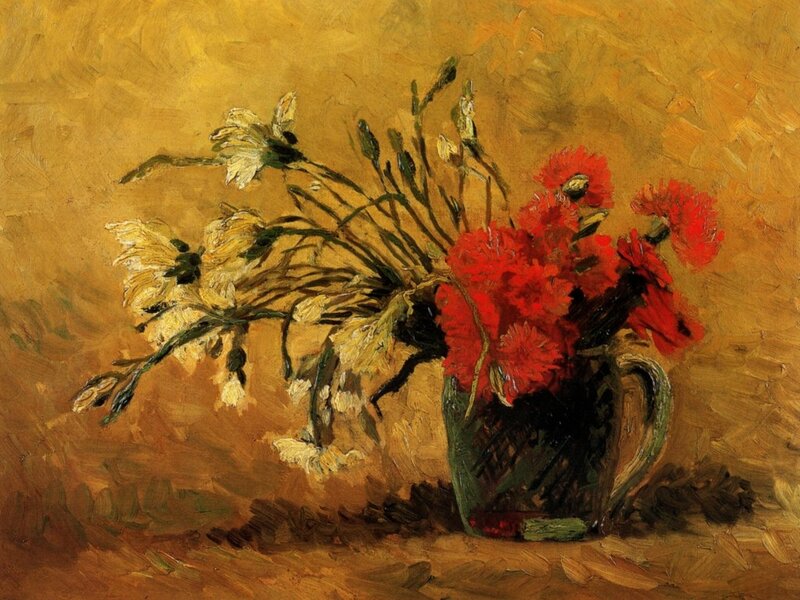 Red and White Flowers — Yellow, Calm
