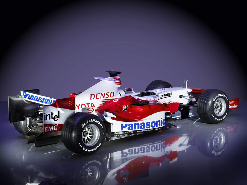 Red and White Formula One Car — Dramatic, Photograph