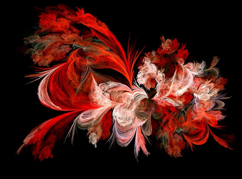 Red and White Fractal Design