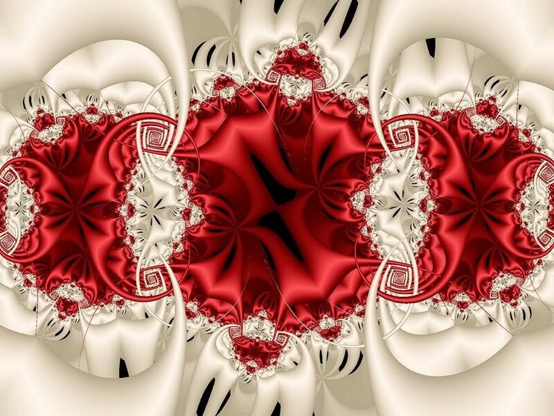Red and White Fractal Pattern — Complex