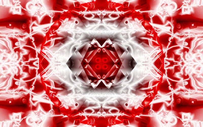 Red and White Fractal Pattern — Dramatic
