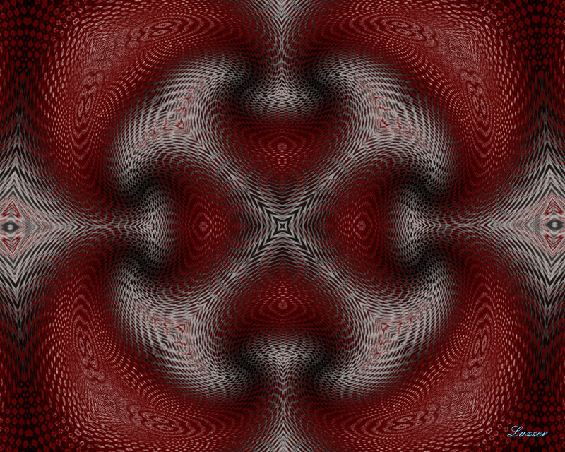 Red and White Fractal Pattern — Hypnotic, Abstract