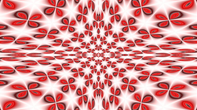 Red and White Fractal Pattern — Hypnotic