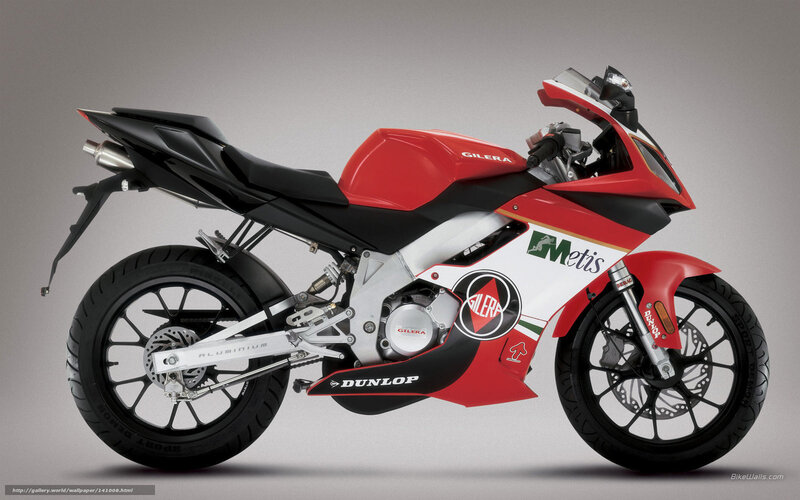 red and white Gilera motorcycle