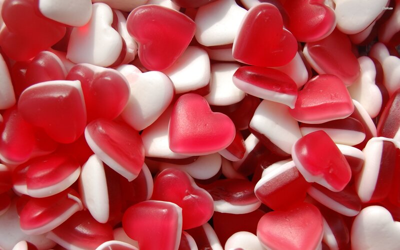 Red and White Heart Candies — Sweet