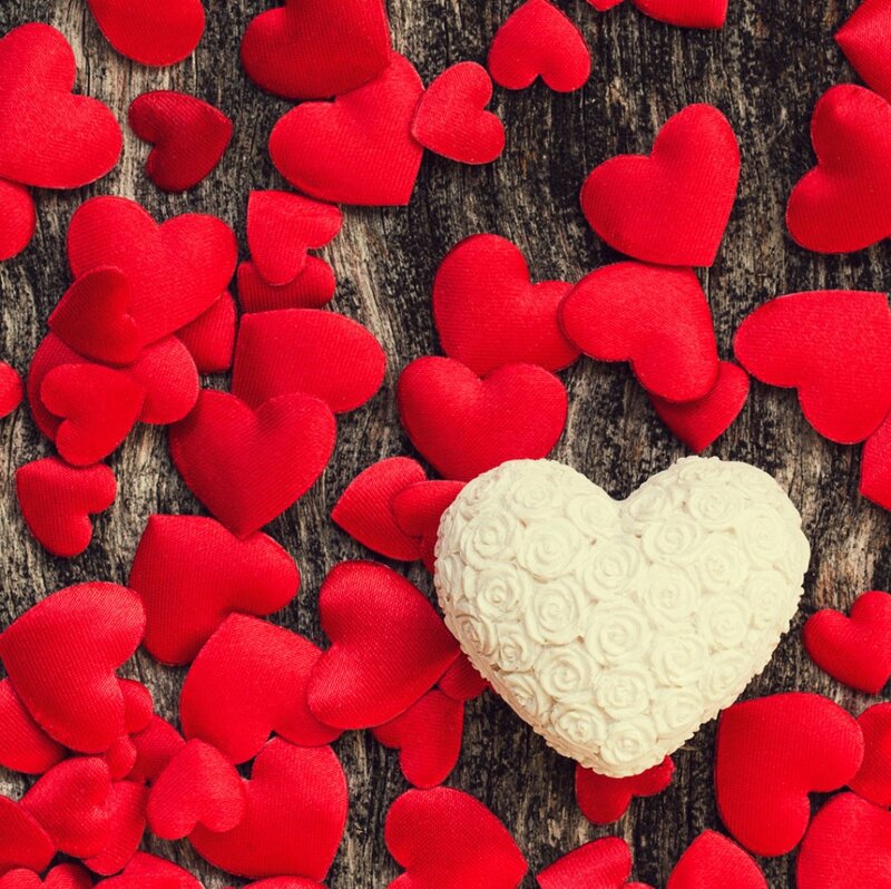 Red and White Heart Decorations