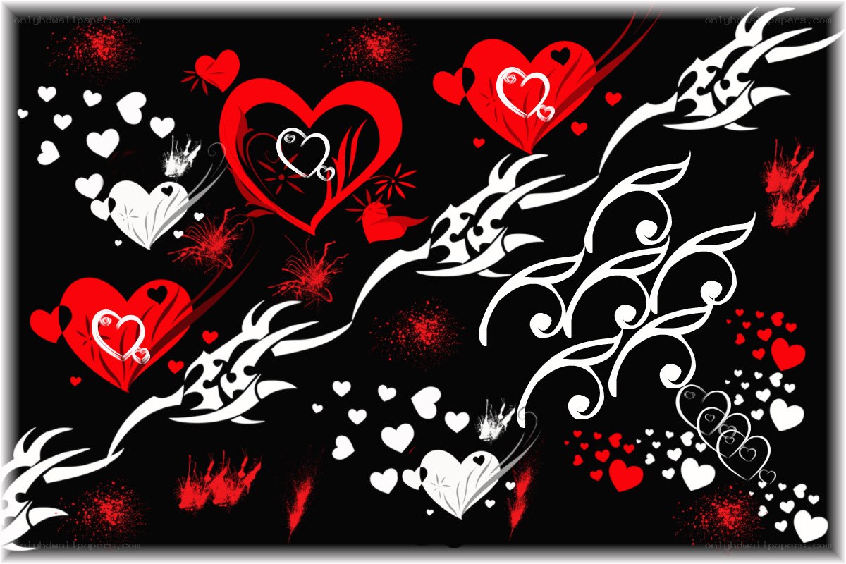 red and white heart design