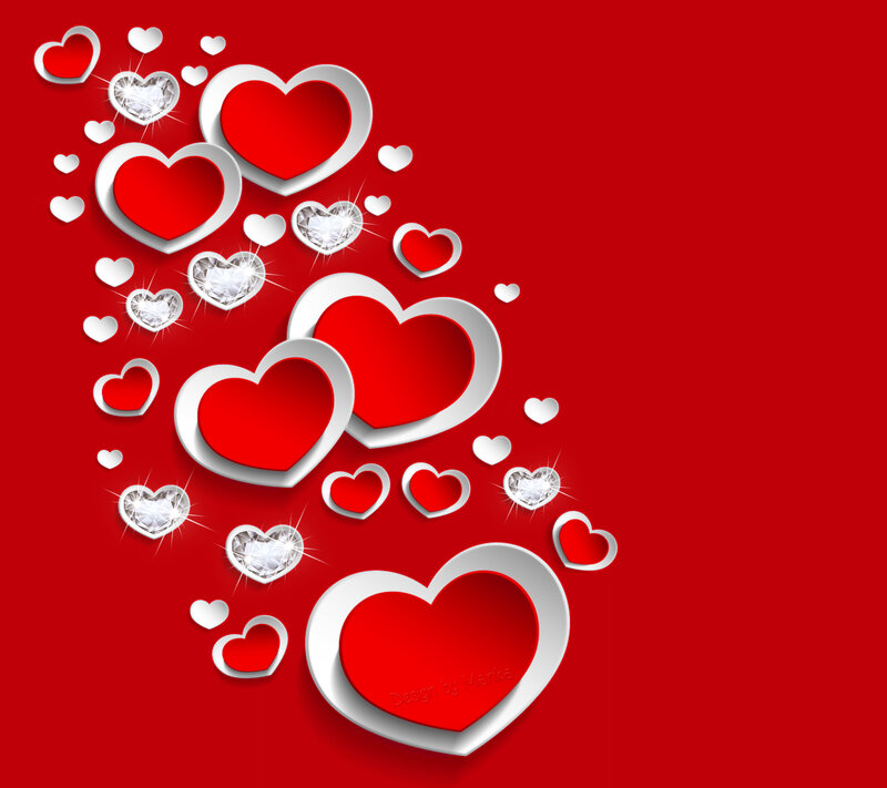 Red and White Hearts — Romantic
