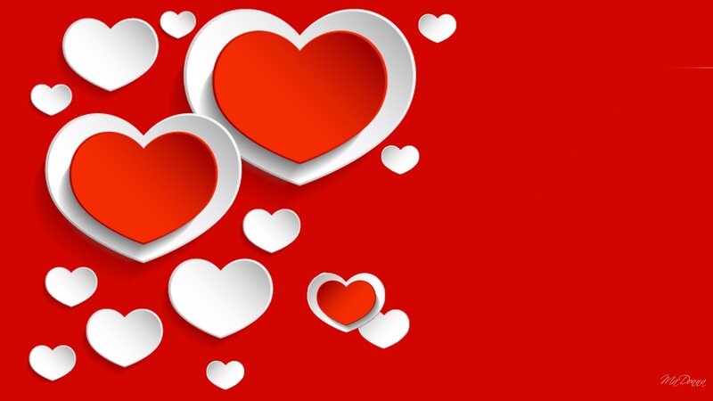 Red and White Hearts