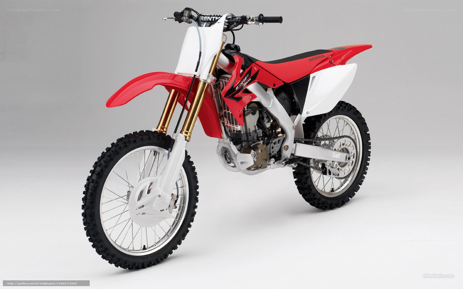 Red and white Honda dirt bike