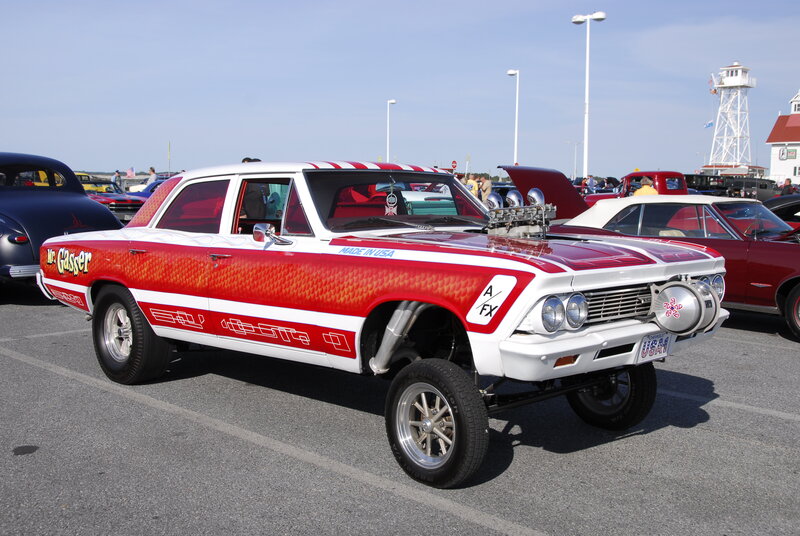 Red and White Hot Rod
