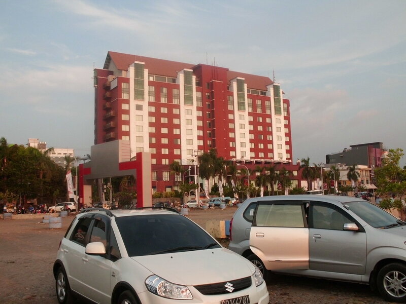 Red and White Hotel Building