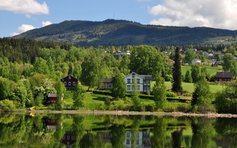 Red and White Houses — Green