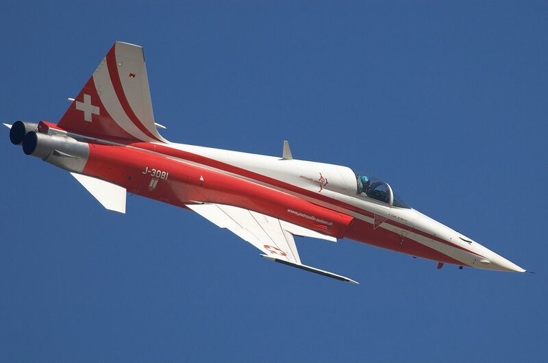 Red and White Jet Aircraft