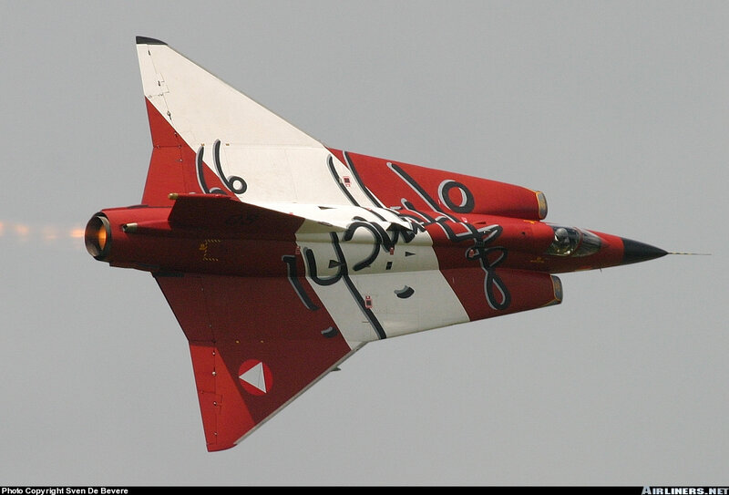 Red and White Jet Fighter — Dynamic