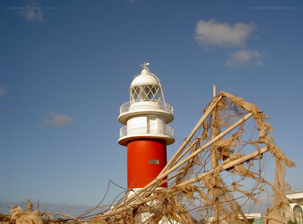 Red and white lighthouse