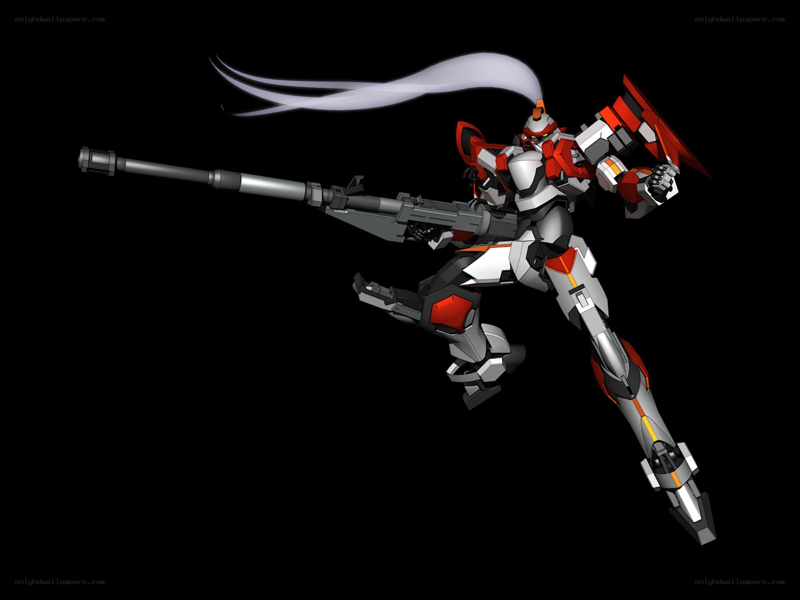 red and white mecha robot
