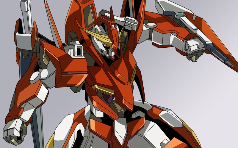 red and white mecha robot
