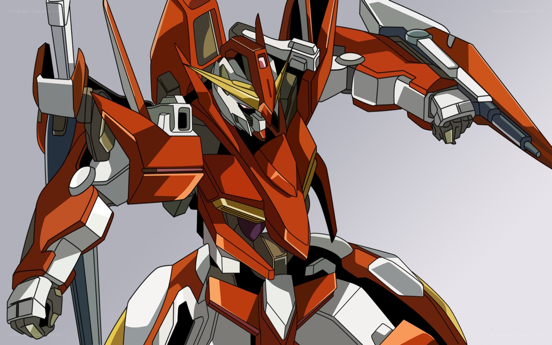 red and white mecha robot