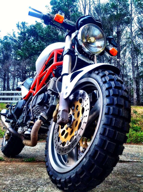 red and white motorcycle