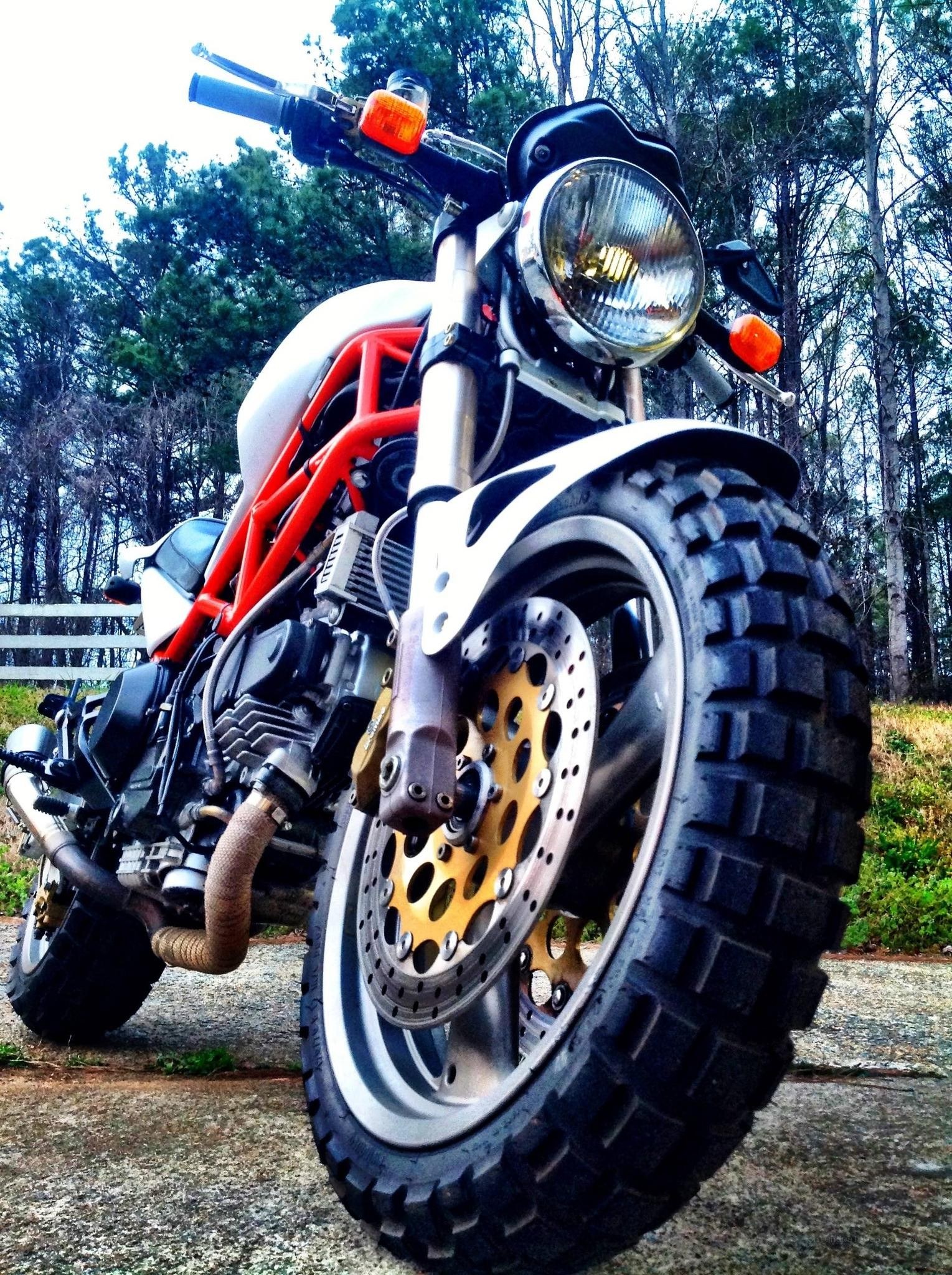 red and white motorcycle