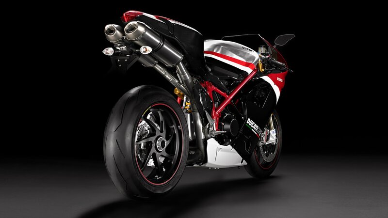 Red and White Motorcycle — Black