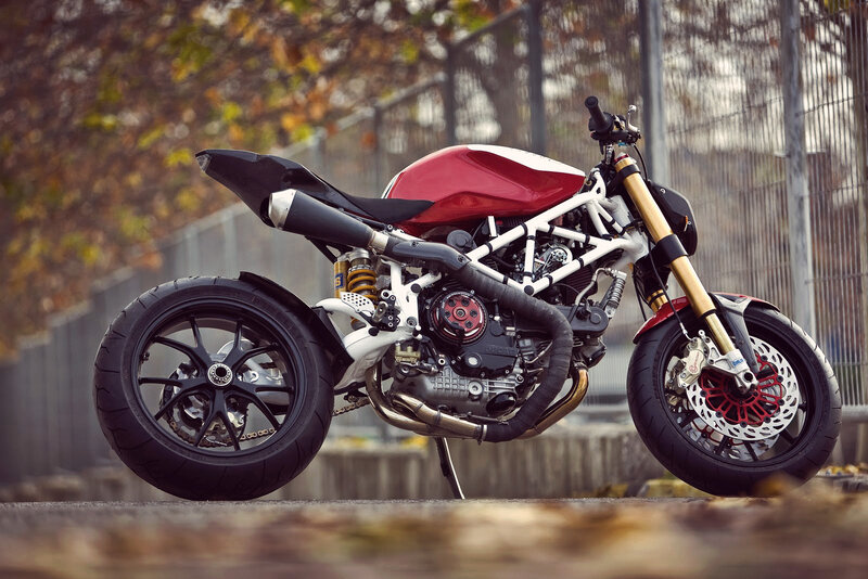 Red and White Motorcycle — Calm, Autumn