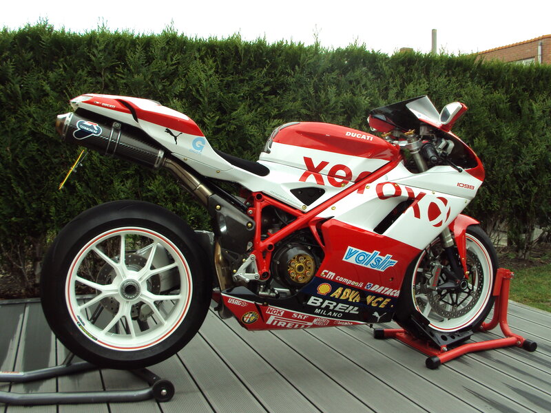 Red and White Motorcycle — Calm, Photograph