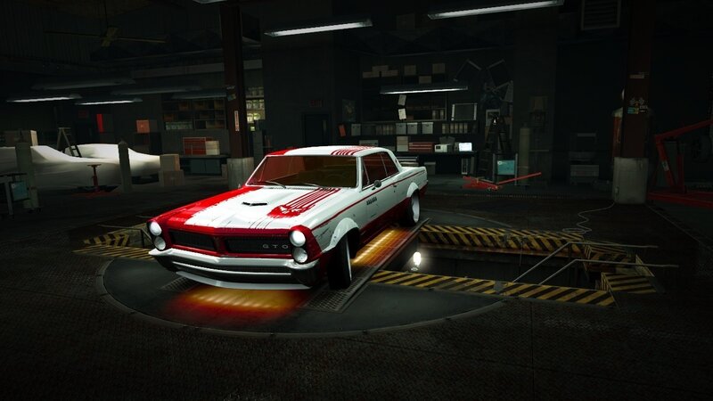 Red and White Muscle Car — Dark