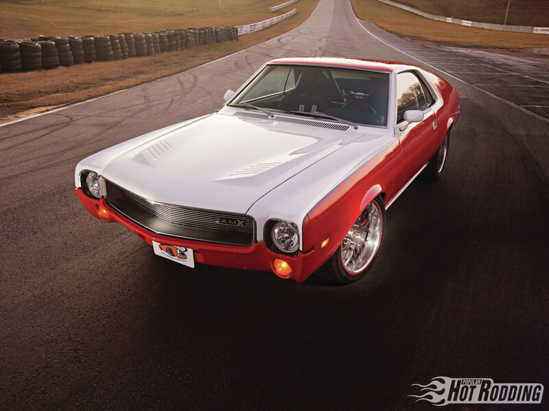 Red and White Muscle Car — Dramatic