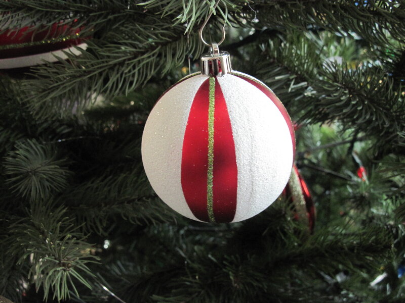 Red and White Ornament — Festive