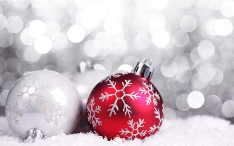 Red and White Ornaments — Festive