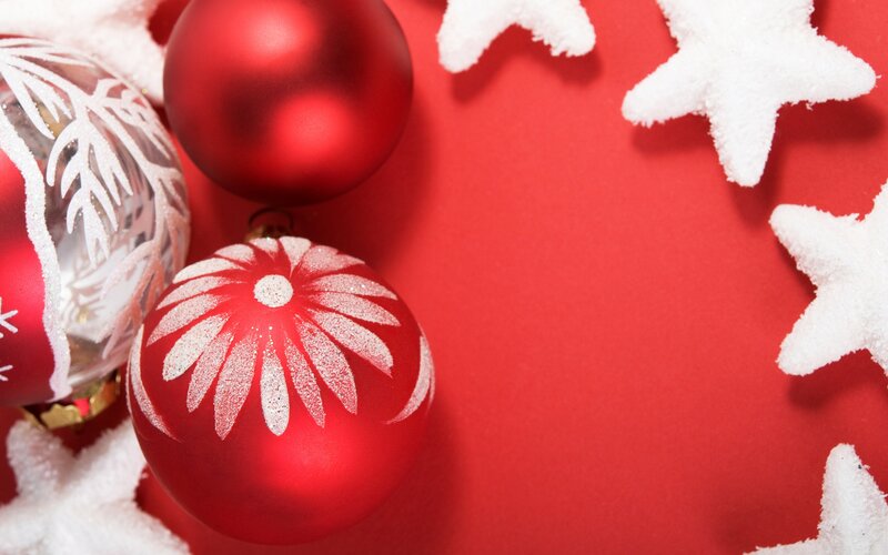 Red and White Ornaments — Festive, Winter, Photograph, Stars