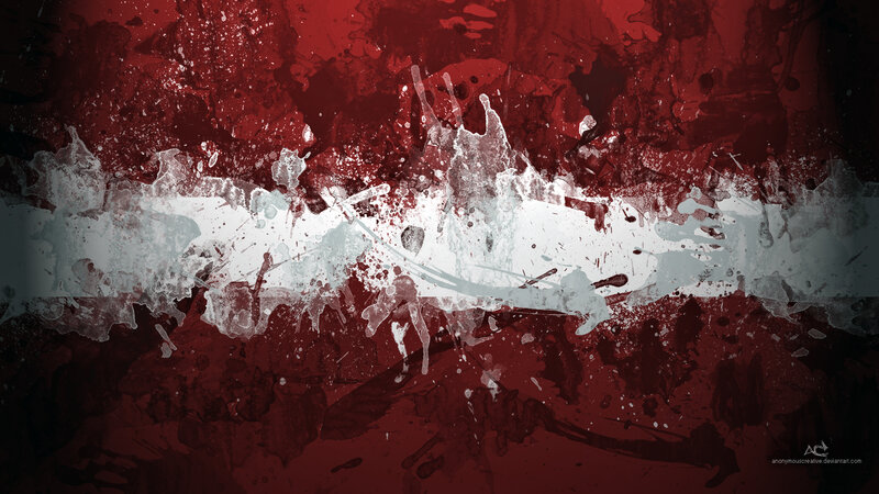 red and white paint splatter
