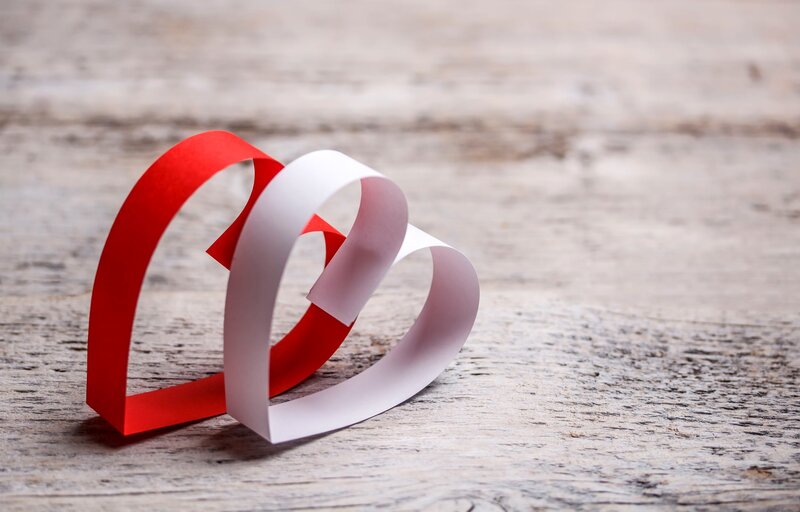 Red and White Paper Hearts