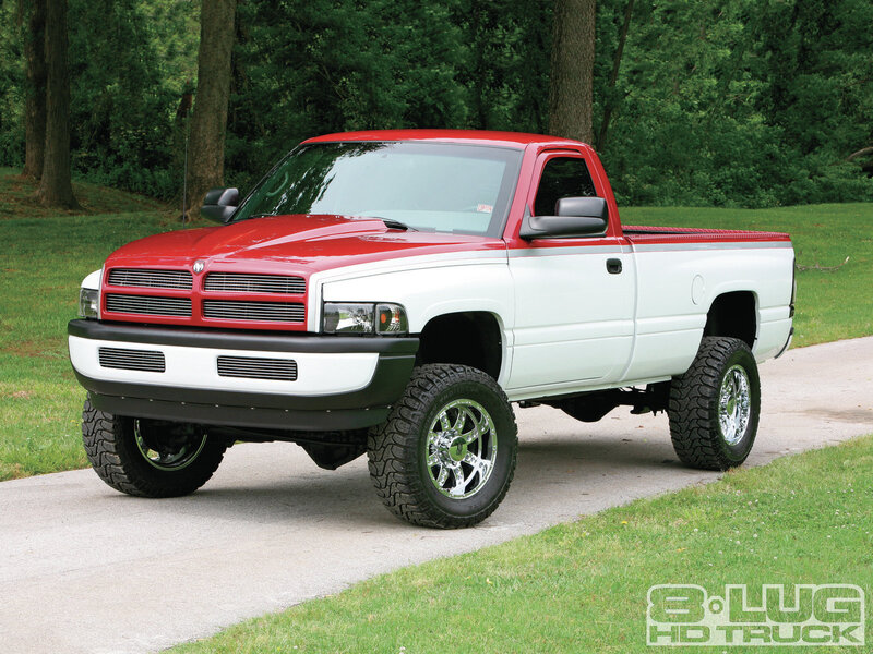 Red and White Pickup Truck — Calm, Afternoon
